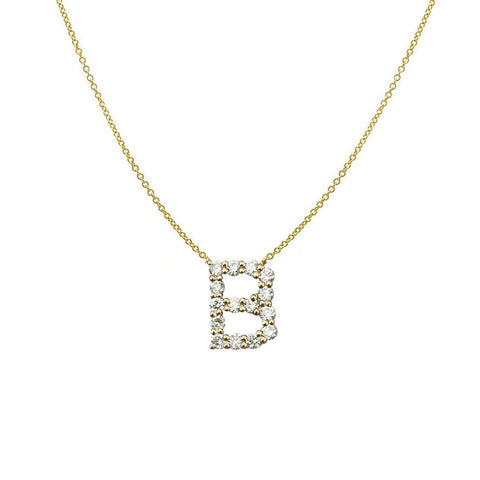 Large Diamond Initial on Cable Chain