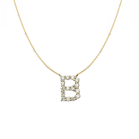 Large Diamond Initial on Two Tone Chain