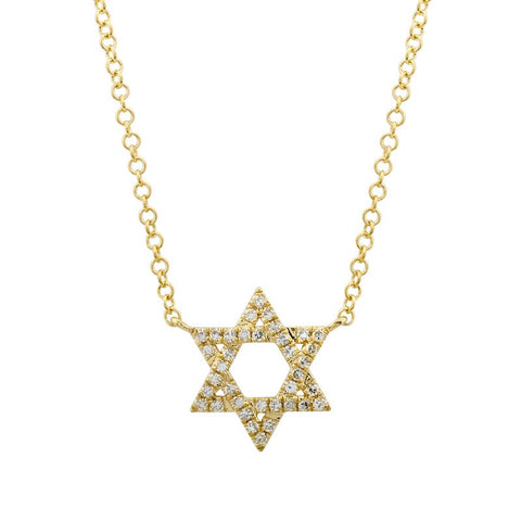 Small Star of David Pave Necklace