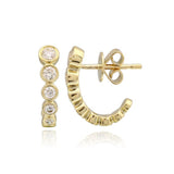 Bezel Diamond Open Hoop Earrings