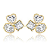 Three Large Multi Shape Diamond Earring
