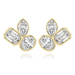 Three Large Multi Shape Diamond Earring