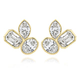 Three Large Multi Shape Diamond Earring