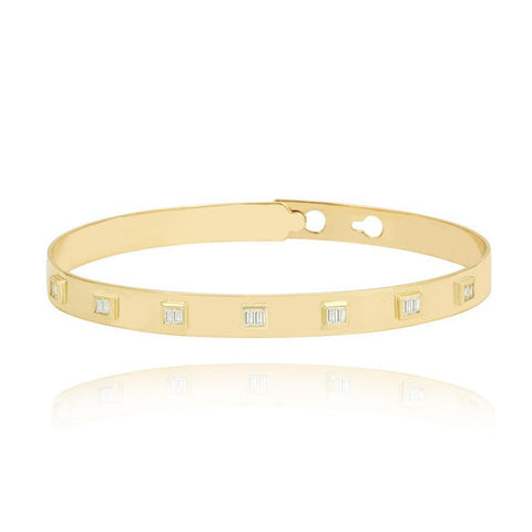 Clip On Baguette Diamond Bangle