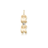 Cutout Gold Initials & Bezel Charm