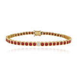 Solitaire Diamond Gemstone Bezel Tennis Bracelet