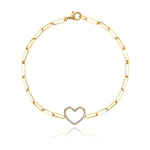 Cutout Pave Heart Bracelet