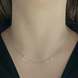 Two Pave Initials and Bezel Necklace