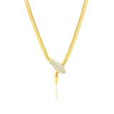 Diamond Snake Emerald Eyes Necklace