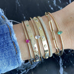 Solitaire Gemstone Cuff Bangle