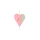 Enamel Side Pave Heart Charm