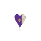 Enamel Side Pave Heart Charm