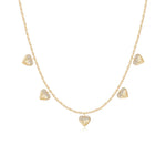 DANGLING DRIPPING SCATTERED HEARTS NECKLACE