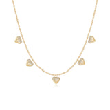 DANGLING DRIPPING SCATTERED HEARTS NECKLACE