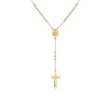 Gold Ball Rosary Necklace