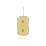 Engravable Gold Pave Tag Cham