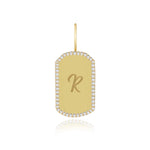 Engravable Gold Pave Tag Cham