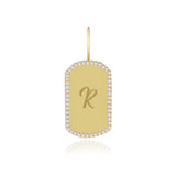 Engravable Gold Pave Tag Cham