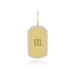 Engravable Gold Pave Tag Cham