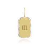 Engravable Gold Pave Tag Cham