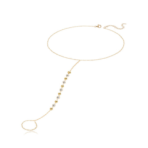 Gold and Diamonds Balls Hand Chain