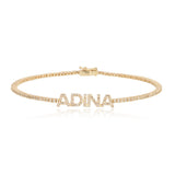 Personalized Thin Diamond Tennis Bracelet