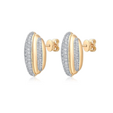 Three Diamond Row Pave Dome Earring