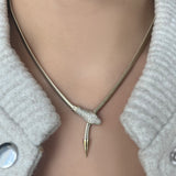 Diamond Snake Emerald Eyes Necklace