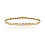 Oval Diamond Golden Bracelet
