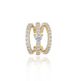 Pave Solitaire Diamond Cuff