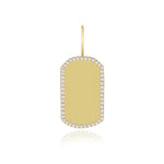 Engravable Gold Pave Tag Cham