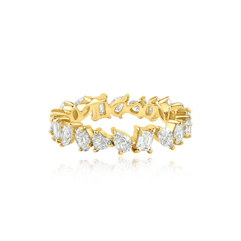 Diagonal Multi Shape Diamond Eternity Ring