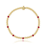 Heart Gemstone Golden Bracelet