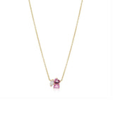 Three Small Multishape Diamond and Gemstones Necklace