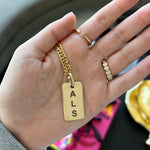 Men’s Diamond Initials Dog Tag Charm