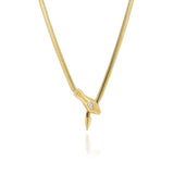Solitaire Pear Diamond Eyes Snake Necklace