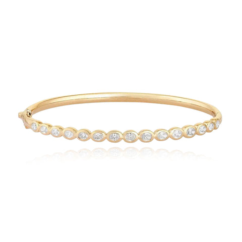 Bezel Oval Diamonds Bangle
