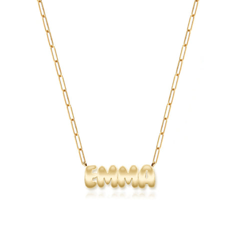 Cutout Name Paperclip Necklace