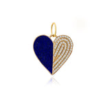 Half Pave Half Stone Heart Charm