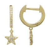 Mini Pave Dangling Star Huggies