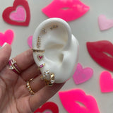 Pave Outline Enamel Heart Studs