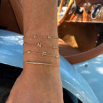 Initial Pave Bezel Bracelet