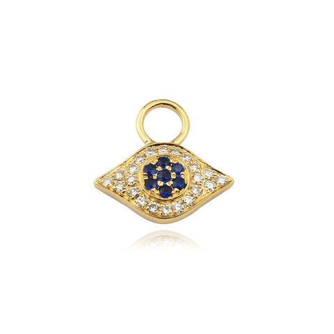 Pave Sapphire Evil Eye Huggie Charm