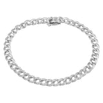 Small Diamond Cuban Chain Bracelet