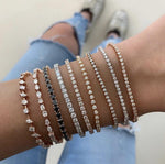 Horizontal Multi Shape Diamond Tennis Bracelet