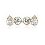 Two-diamond Bezel Stud Earring (Single)