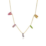 Pave Rainbow Dangling Name Necklace