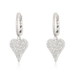 Dangling Pave Modern Heart Hoop Earrings