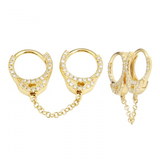 Pave Double Handcuff Earring