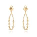 Diamond Flower Drop Earrings